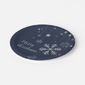 雪片ミニマル付きクリスマスデザイン ペーパープレート (アングル)