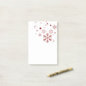 雪片ミニマル付きクリスマスデザイン ポストイット (デスク上)