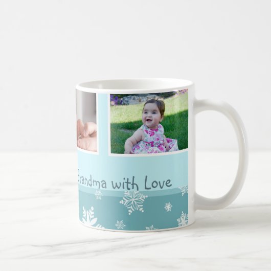 雪片メリークリスマスおばあちゃんマグカップ コーヒーマグカップ (右)