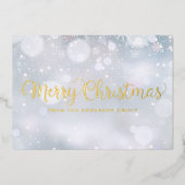 雪片メリークリスマスビジネスゴールドフォイルホリ 箔シーズンカード (正面)