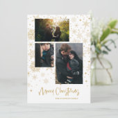 雪片メリークリスマスフォトファミリー金ゴールド カード (スタンド正面)