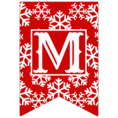 雪片メリークリスマスレッドバンティングフラッグ バンティングフラッグ (第2の旗)