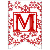 雪片メリークリスマス赤/白のバンティングフラグ バンティングフラッグ (第2の旗)