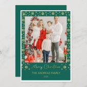 雪片メリークリスマス |カスタマイズ可能な写真 シーズンカード (正面/裏面)