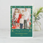 雪片メリークリスマス |カスタマイズ可能な写真 シーズンカード (スタンド正面)