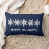 雪片モダンクリスマス ランバークッション (ブランケット)