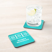 雪片モダンコースターセット、アクア コースター (右側)