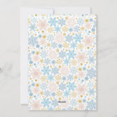 雪片モダンピンクブルー金ゴールドクリスマス写真 シーズンカード (裏面)