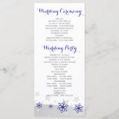 雪片モダンブルーグレー冬の結婚式 プログラム (裏面)