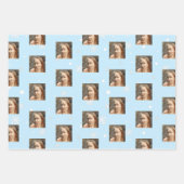 雪片モダン写真コラージュ模様クリスマス ラッピングペーパーシート (正面2)