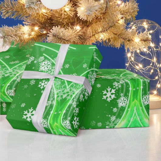 雪片モダン包芸術的装紙 ラッピングペーパー (クリスマス)