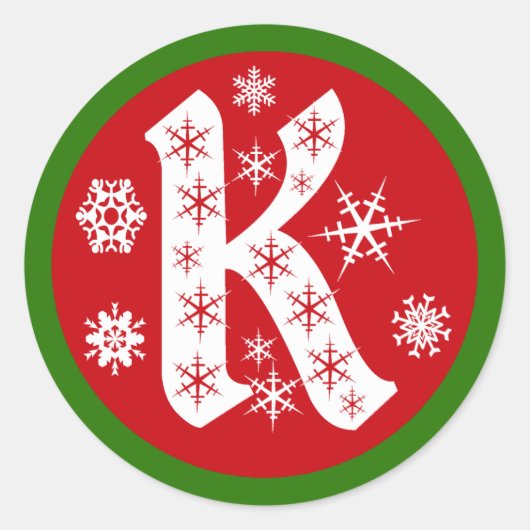 雪片モノグラム文字K ラウンドシール (正面)