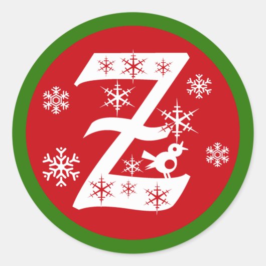 雪片モノグラム文字Z ラウンドシール (正面)