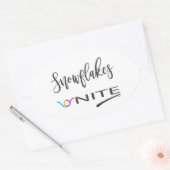 雪片ユナイト!政治に自由主義の反対 楕円形シール (封筒)