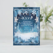 雪片ユニークフェスティバル冬デザイン 出欠カード (スタンド正面)