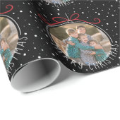 雪片ラウンドフォトクリスマス ラッピングペーパー (ロールコーナー)