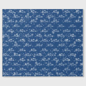 雪片ラッピング文字のクリスマスニース紙 ラッピングペーパー (フラット)