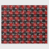 雪片ラッピング文字のクリスマスピース紙 ラッピングペーパー (フラット)