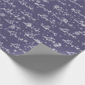 雪片ラッピング文字のクリスマスラブ紙 ラッピングペーパー (角)