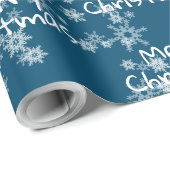雪片ラッピング文字のメリークリスマス紙 ラッピングペーパー (ロールコーナー)