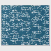 雪片ラッピング文字のメリークリスマス紙 ラッピングペーパー (フラット)