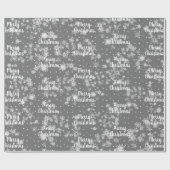 雪片ラッピング文字のメリークリスマス紙 ラッピングペーパー (フラット)