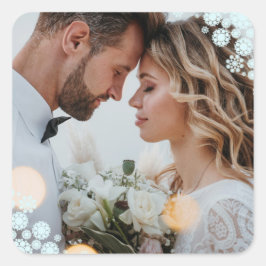 雪片ラブピースジョイキス結婚写真 スクエアシール