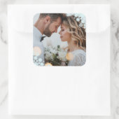 雪片ラブピースジョイキス結婚写真 スクエアシール (バッグ)