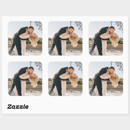 雪片ラブピースジョイキス結婚写真 スクエアシール (シート)