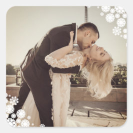雪片ラブピースジョイキス結婚写真 スクエアシール