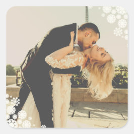 雪片ラブピースジョイキス結婚写真 スクエアシール