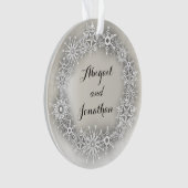 雪片リースパーソナライズされたクリスマスオーナメント オーナメント (正面)