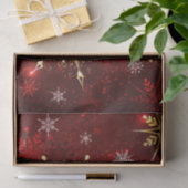 雪片レッドクリスマスクリスマスプレゼント 薄葉紙 (ギフト)