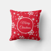 雪片レッドクリスマス装飾用クッション クッション (裏面)
