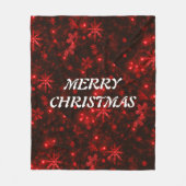 雪片レッドバックグラウンドフリースブランケット フリースブランケット (正面)
