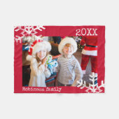 雪片付きのホリデー動揺して写真| フリースブランケット (正面(横))