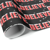 雪片信じ付きクリスマス文字 ラッピングペーパー (ロールコーナー)