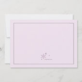 雪片写真フレームピンクの誕生発表 招待状 (裏面)