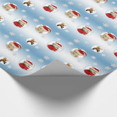 雪片及びトナカイのクリスマスの包装紙 ラッピングペーパー (角)