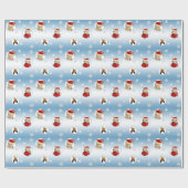 雪片及びトナカイのクリスマスの包装紙 ラッピングペーパー (フラット)