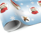 雪片及びトナカイのクリスマスの包装紙 ラッピングペーパー (ロールコーナー)