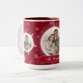 雪片及びフロストの赤の休日 ツートーンマグカップ (正面左)