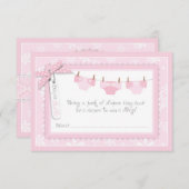 雪片及びベビー車おむつラッフルチケット 招待状 (正面/裏面)