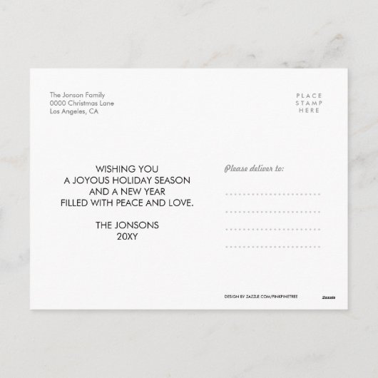 雪片季節のごあいさつフォトエフェクトポストカード シーズンポストカード (裏面)