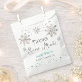 雪片感謝してい雪多くの赤ちゃんシャワー フェイバーバッグ (クリップ留めされた状態)