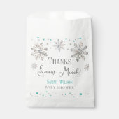 雪片感謝してい雪多くの赤ちゃんシャワー フェイバーバッグ (正面)