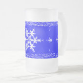 雪片曇り16 ozすりガラス製マグカップ フロストグラスビールジョッキ (正面右)