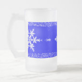 雪片曇り16 ozすりガラス製マグカップ フロストグラスビールジョッキ (左)