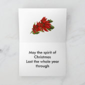 雪片深いレッドホリデーズフォトグリーティングカード シーズンカード (内部)