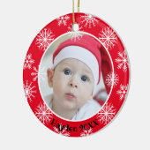 雪片独身の写真クリスパーソナライズされたマス セラミックオーナメント (左)